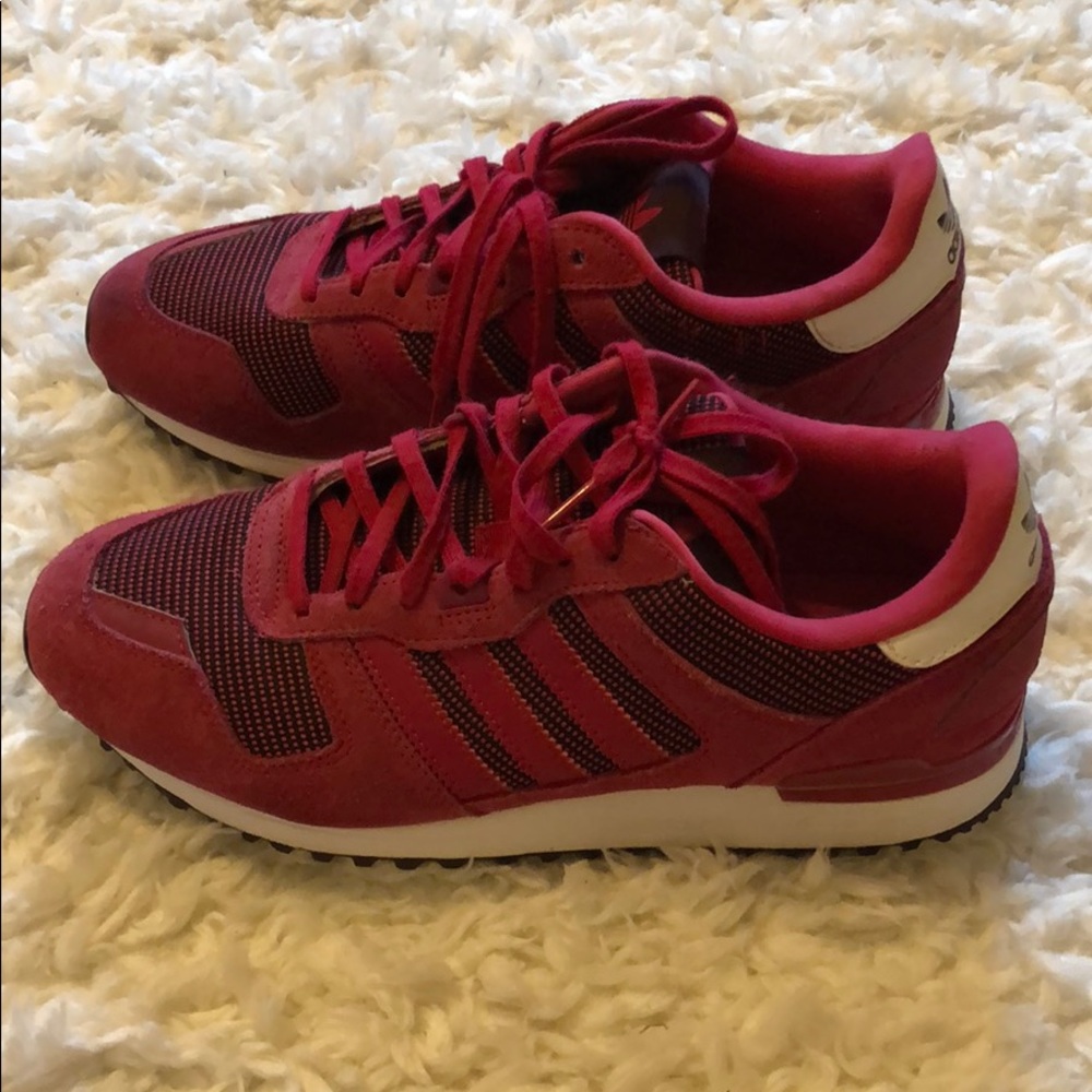 Red Addidas sneakers